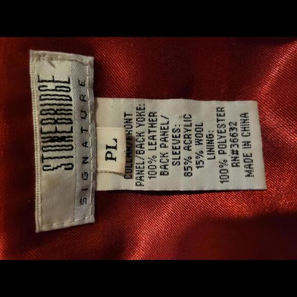 Stonebridge Petite Large red leather front panel sweater body jacket - Picture 4 of 7